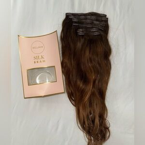 BELLAMI SILK SEAM 240G 22" CHOCOLATE BROWN (4) WITH LOWLIGHTS HAIR EXTENSIONS